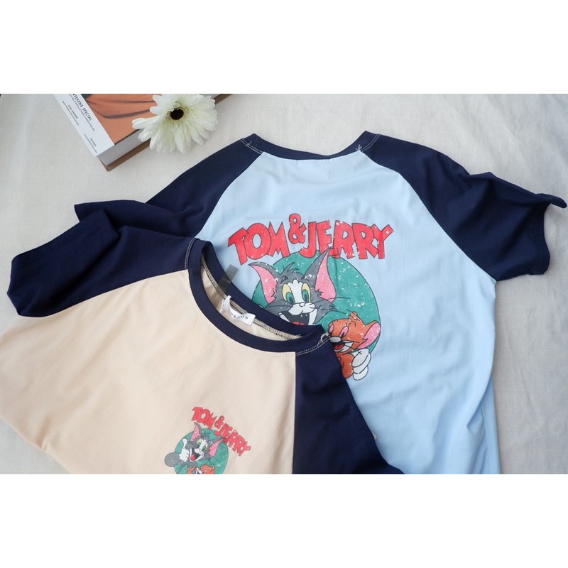 tom-amp-jerry-tee-เสื้อยืดผ้านุ่มปักลายtom-amp-jerry