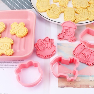 6Pcs/set Baby Shower Cookies Cutters Fondant Cutter Embossing Biscuit Mold Sugarcraft Dessert Baking Accessories Cookie Mold