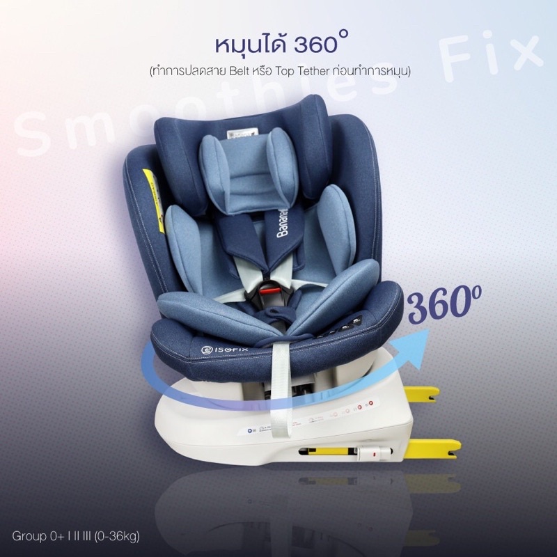 ภาพสินค้าGLOWY คาร์ซีท รุ่น Banana Smoothies Fix Carseat (0-36 kg) หมุนได้ 360 องศา ใช้ได้แรกเกิด  12 ขวบ จากร้าน nutpolkamol บน Shopee ภาพที่ 1