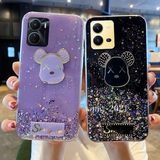 In Stock 2022 New Casing VIVO Y16 V25 V25e V25 Pro 5G Y35 2022 Y22 Y22s เคส Phone Case Starry Sky Cartoon Bear Glitter Soft Case Back Cover เคสโทรศัพท