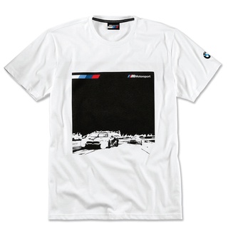 BMW Motorsport Logo เสื้อยืดบุรุษ สีขาว/ดำ ไซต์ S