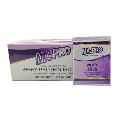 ภาพหน้าปกสินค้าMA-PRO Whey Protein Isolate มา-โปร ผลิตภัณฑ์อาหารเสริมเวย์โปรตีนไอโซเลท ชนิดซอง 10 กรัม x 30 ซอง จากร้าน bkk2shop บน Shopee