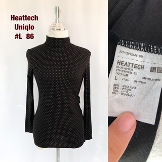 เสื้อคอเต่า Heattech Uniqlo L  เสื้อคอเต่าฮีทเทคลายจุด เสื้อฮีทเทคสีดำ