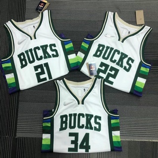 เสื้อกีฬาบาสเก็ตบอล PEmojm74ACkbho31 ลาย NBA Milwaukee Bucks ครบรอบ 75 ปี 2022