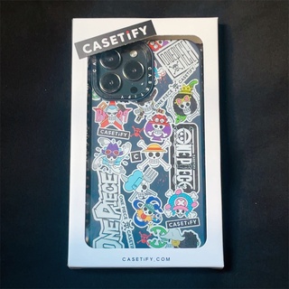 Casetify X เคสโทรศัพท์มือถือ ซิลิโคนนุ่ม ลายโลโก้ One Piece สีน้ําเงินเข้ม สําหรับ IPhone 13 Pro MAX 12 Pro MAX 11 Pro MAX XS MAX XR X 7 8 Plus