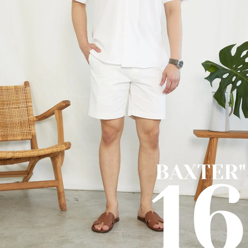 RALPH T OFFICIAL กางเกงขาสั้นผู้ชาย EXTRA FINE CHINO 16 นิ้ว รุ่น BAXTER 16 - RALPH T กางเกงขาสั้นชาย สีกรม สีดำ สีกากี สีขาว สีเทา สีมะกอก สีน้ำตาล สีแดงเข้ม https://wayoza.com