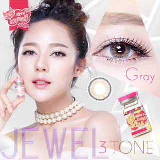 คอนแทคเลนส์ Kitty Kawaii plus รุ่น Jewel 3tone สี Gray-0.00