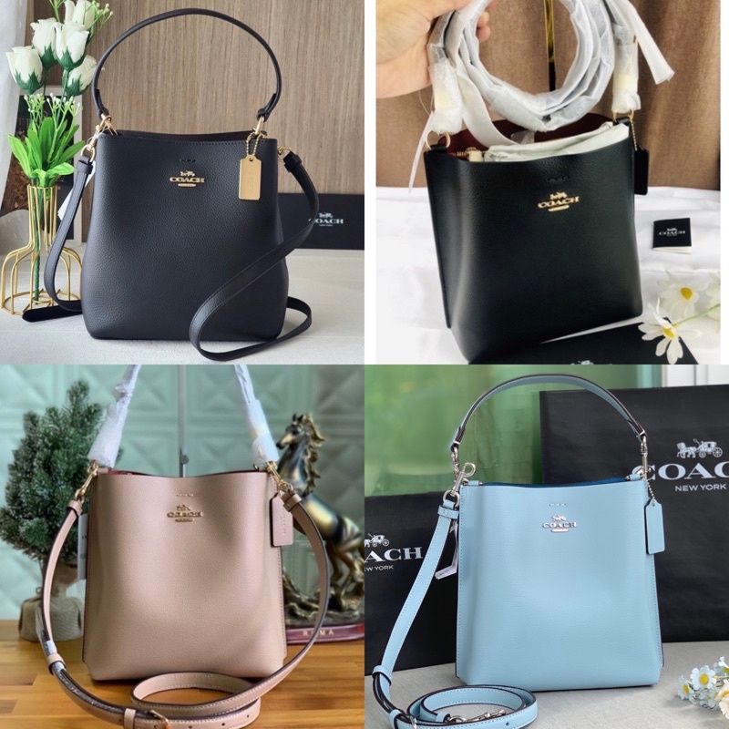 สด-ผ่อน-กระเป๋า-bucket-สีดำ-สีเบจ-สีฟ้า-8-5-นิ้ว-ca177-1011-small-town-bucket-bag