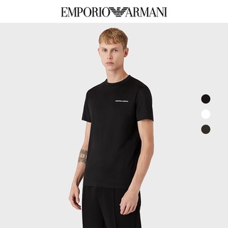 Armani เสื้อยืดแขนสั้น พิมพ์ลายโลโก้ สไตล์คลาสสิก สําหรับผู้ชาย