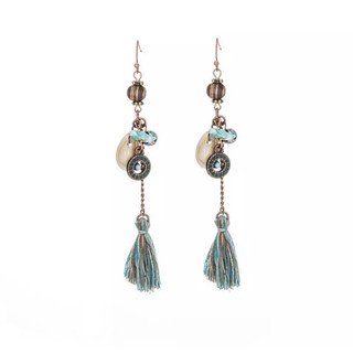 Ethnic Shell Dangle Earrings ต่างหูระย้าโบฮีเมี่ยน