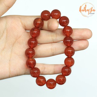 Aomthong กำไลหิน คาร์เนเลียน คาเนเลี่ยน Carnelian ขนาด 12 มม. หินคาเนเลี่ยน หินสี กำไลหินนำโชค