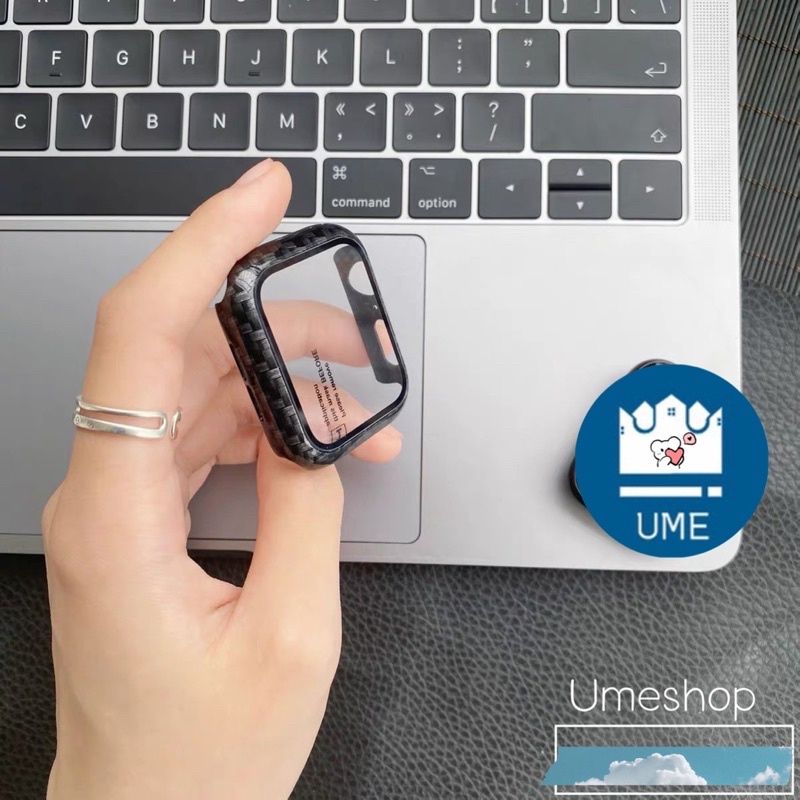 ภาพหน้าปกสินค้าเคส สำหรับ iwatch ลายเคฟล่ส 7/6/5/4/3/2/1/SEเคส สายนาฬิกา PC+Glass case smart watch case watch เคสสำหรับแอปเปิ้ลวอช จากร้าน umeshop บน Shopee