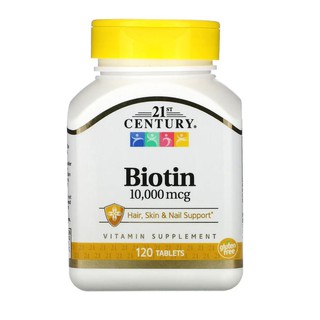 (ล็อตใหม่พร้อมส่ง) 21st Century, Biotin, 800 mcg 110 เม็ด และ 10,000 mcg, 120 เม็ด