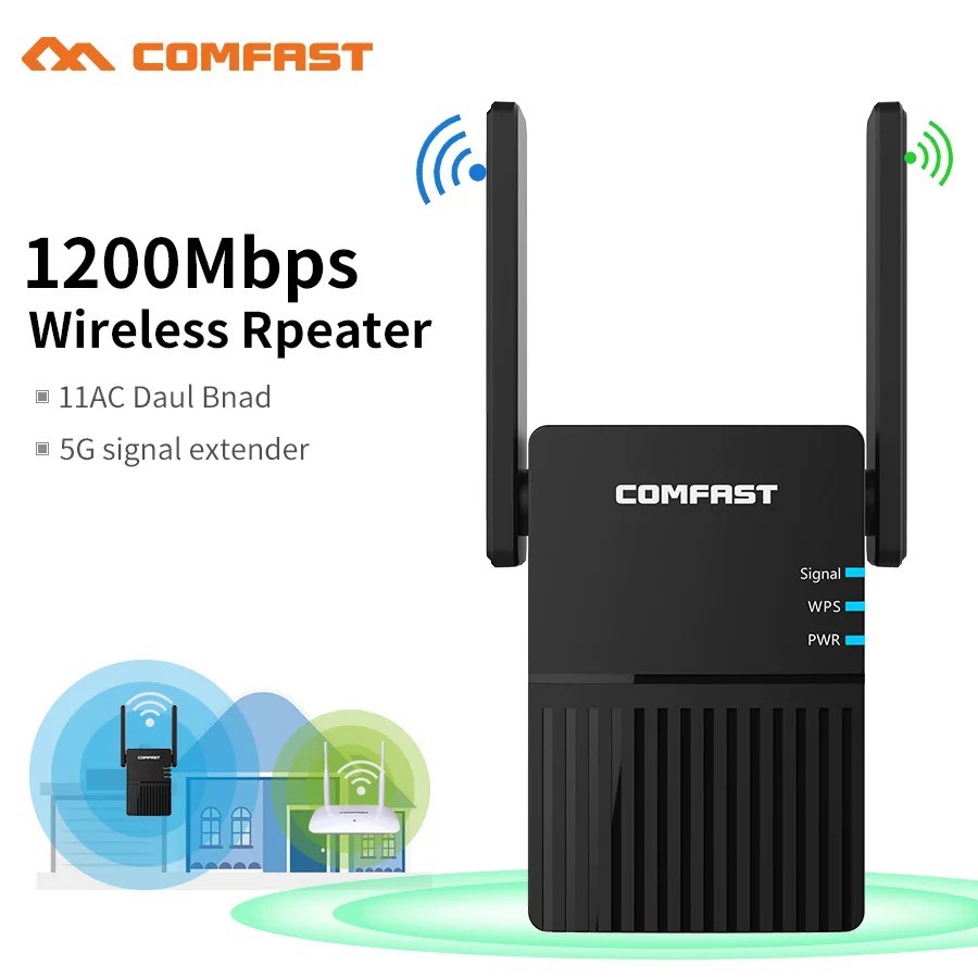 comfastกระจายสัญญาณไวไฟ5g-amp-2-4g-wifi-repeater-wireless-ac1200mbps