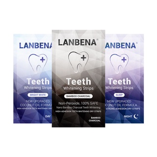 LANBENA แผ่นติดฟอกฟันขาว เช้า-กลางคืน Teeth Whitening Strips