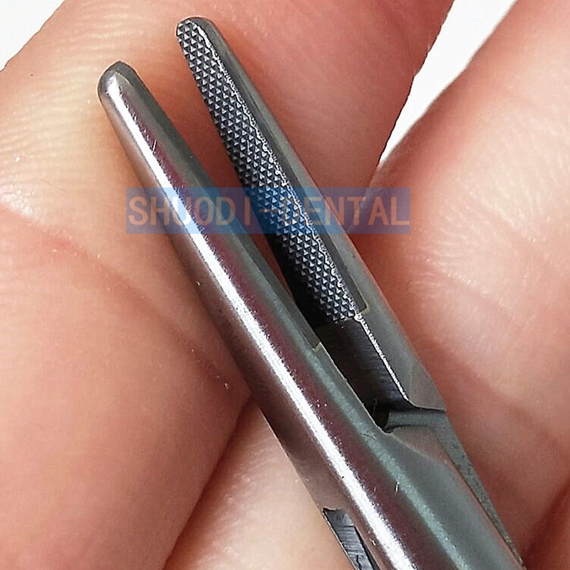 serrated-tip-dental-orthodontic-mathieu-needle-holder-plier-14cm-short-type-medium-width-beak-instrument-dental-surgica