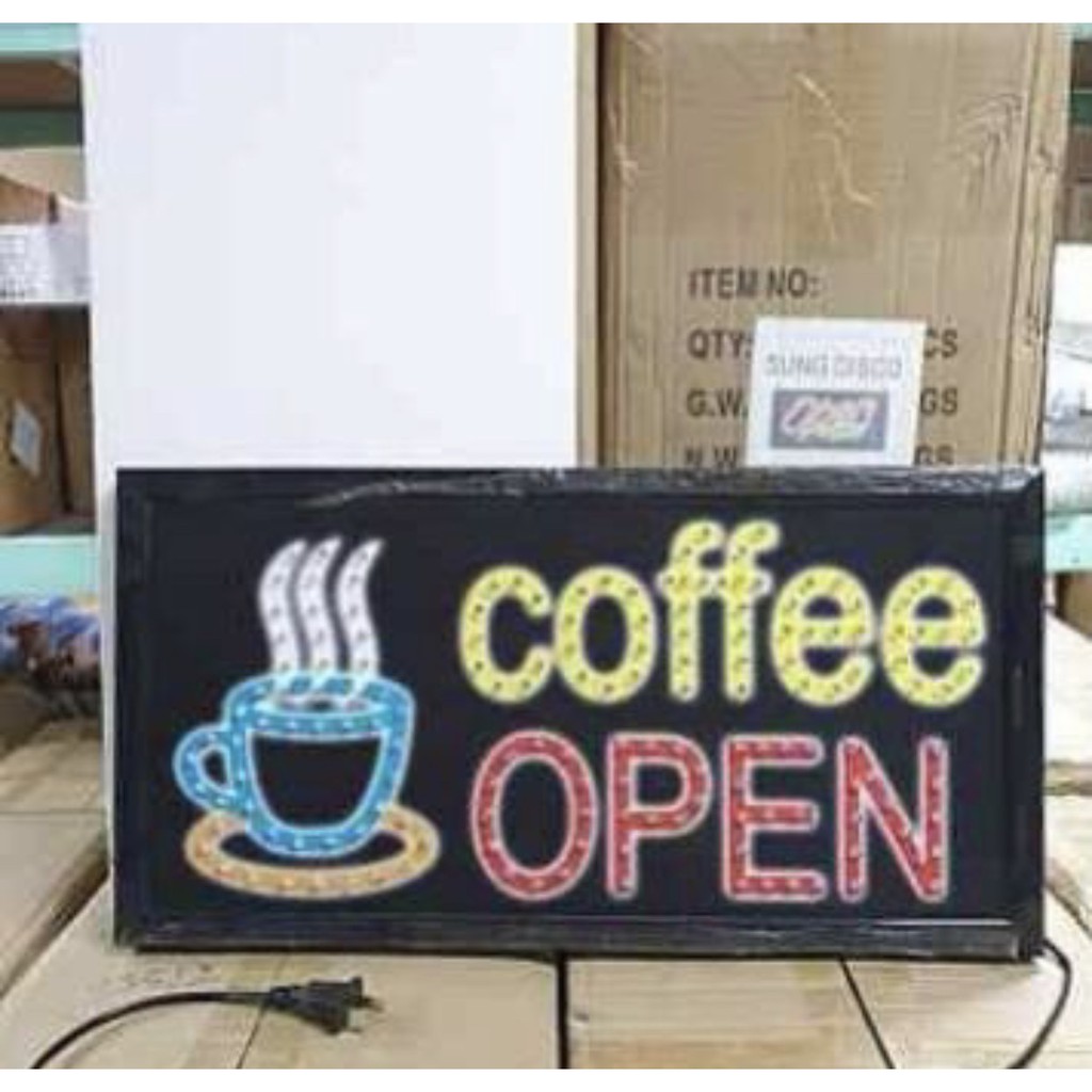 ป้ายไฟ-led-ป้ายไฟcoffee-open-ป้ายไฟกาแฟ-ป้ายไฟแอลอีดี