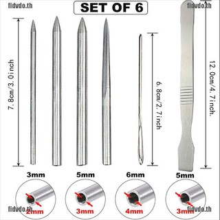 fth ชุดอุปกรณ์เครื่องมือเข็มสแตนเลสสําหรับใช้ในการเย็บสร้อยข้อมือ 6 แพ็ค th