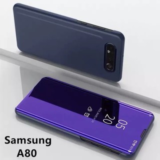 ส่งจากไทย เคสเปิดปิดเงา Case Samsung Galaxy A80 Smart Case เคสฝาเปิดปิดเงา กรณีสมาร์ทฝาครอบกระจกแบบตั้งเคสโทรศัพท์ฝาหลัง