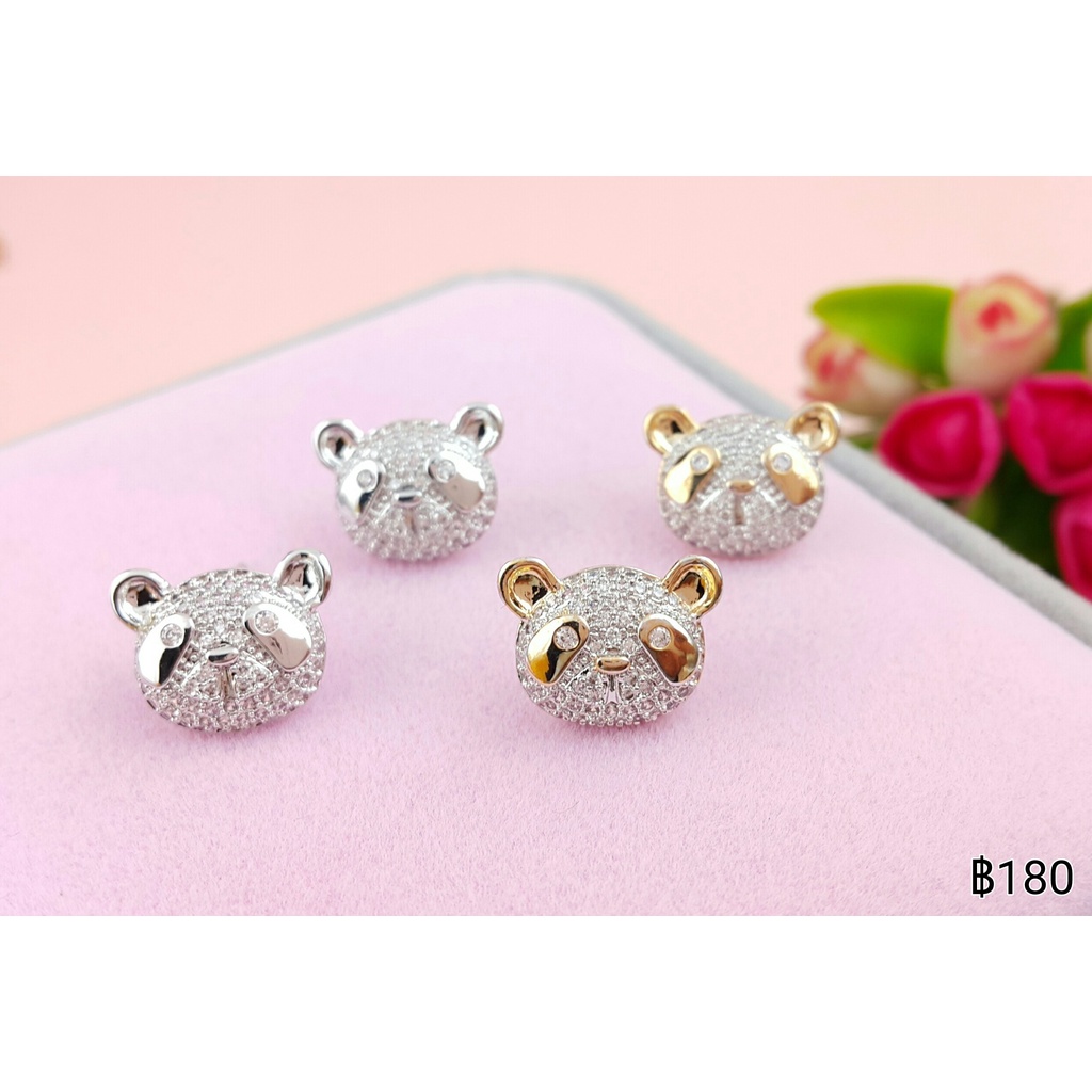 ต่างหูติดหูสวย-เพชร-cz-cubic-zirconia-เครื่องประดับเกรดพรีเมี่ยม-ดีไซน์เกาหลี-หวานๆ-สวยๆ-ถ่ายรูปเองจากสินค้าจริง