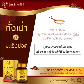 ภาพขนาดย่อของภาพหน้าปกสินค้าCordy-D (คอร์ดี้-ดี) สารสกัดถั่งเช่าทิเบตแท้ผสมเห็ดหลินจือ พรีเมียม ช่วยความดัน เบาหวาน อ่อนเพลีย บำรุงไต จากร้าน nan.travel บน Shopee ภาพที่ 4