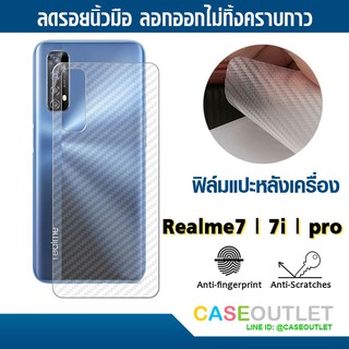 ฟิล์มแปะหลัง Realme7 Realme 7i Realme 7 pro ลายคาร์บอน เคฟล่า ป้องกันหลังเครื่อง สติ๊กเกอร์แปะหลัง