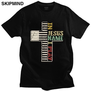 【All Available】Mens Womens T-Shirts Cotton New Retro In Jesus Name I Play T Shirt Men Short Sleeve Christian Music Ts