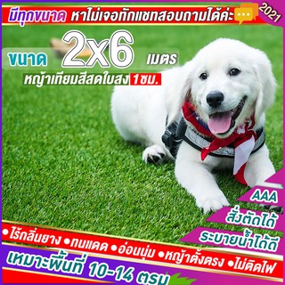 🌳หญ้าเทียมใบ 1 ซม กัน UV คุณภาพดี ขนาด 2x6 เมตร เกรดเอสำหรับตกแต่งสวน ตกแต่งบ้าน ร้านค้า หญ้าปูพื้น หญ้าเทียมถูกๆ