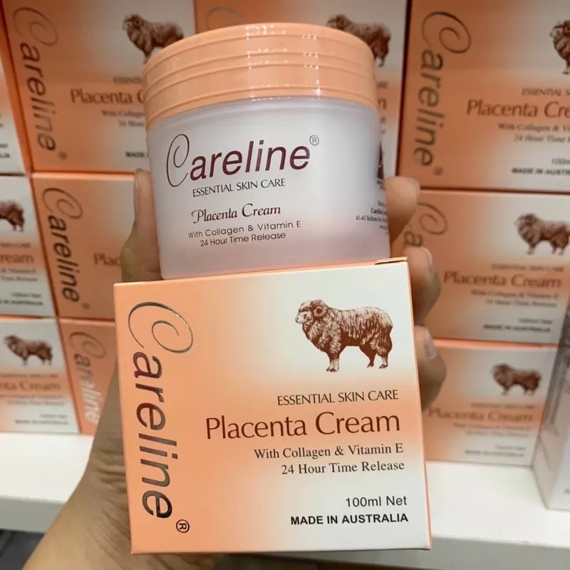 ของแท้-100-ครีมรกแกะ-careline-placenta-cream-with-collagen-amp-vitamin-e-ฝาส้ม-100ml