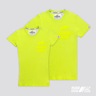 Rudedog เสื้อยืด รุ่น 2 lines สีเขียวเลม่อน (ราคาต่อตัว)