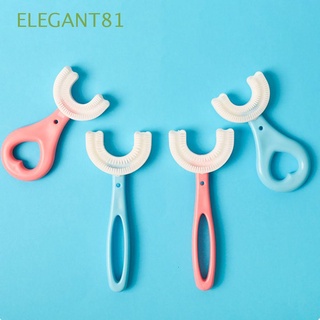 Elegant81 แปรงสีฟันรูปตัว U แปรงทําความสะอาดช่องปากสําหรับเด็ก 2-12 ปี