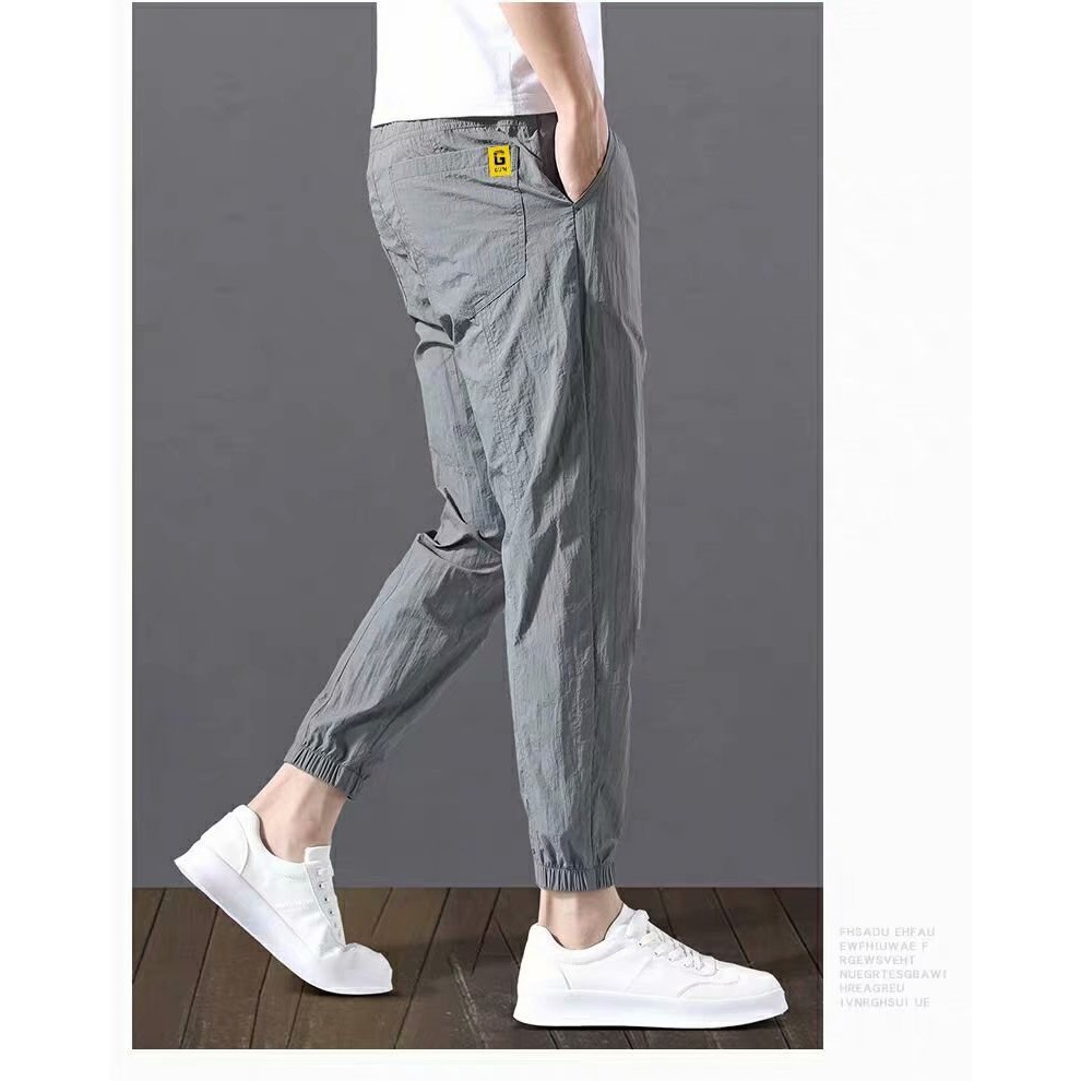 ส่งในไทย-cc-315-กางเกงขายาวแฟชั่นเกาหลี-กางแกงขาจั๊มสไตล์ออกกำลังกาย-ผ้าเย็นใส่สบายไม่ร้อน-ใส่ได้ทั้งหญิงและชาย