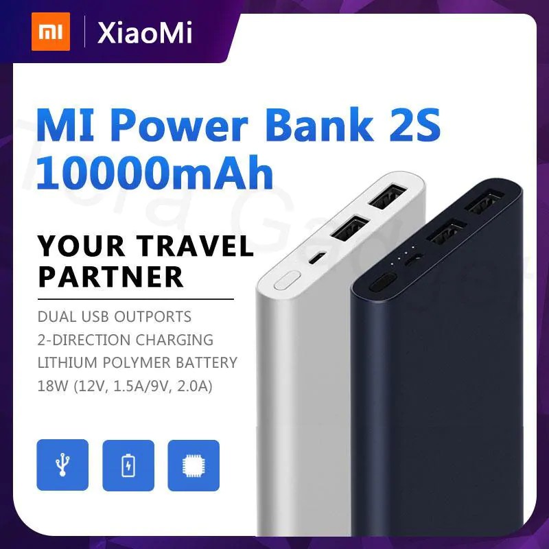 Xiaomi Mi Power Bank 2S 2 ports 10000 mAh Quick Charge 3.0 | Shopee Thailand