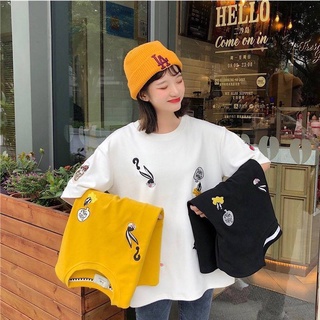 Triple A💕 Short-sleeved T-shirt female 2021 Embroidered loose plus size Korean half sleeve t-shirt