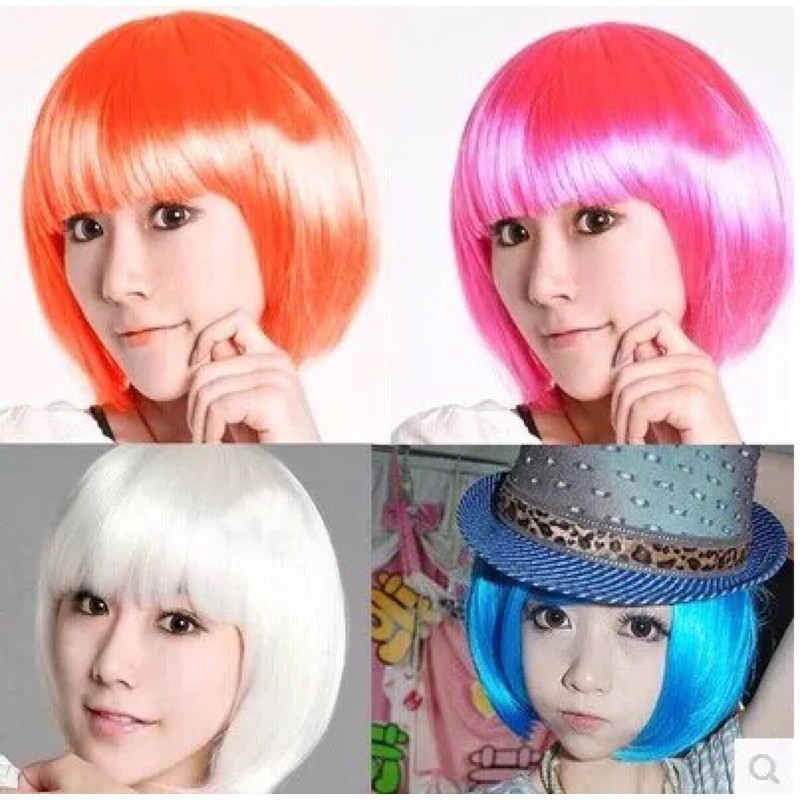 วิกผม-วิกผมบ๊อบสี-วิกผมบ็อบแฟนซี-วิกผมสีสัน-แบบราดาถูก-ส่งในไทย-พร้อมส่ง