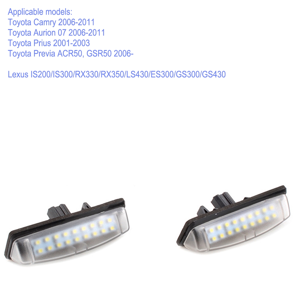 ไฟติดป้ายทะเบียนรถยนต์-led-สําหรับ-toyota-camry-aurion-prius-lexus-is200-is300-rx330-rx350-2-ชิ้น