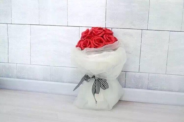 ช่อดอกกุหลาบ-ของขวัญวาเลนไทน์-valentine-วัสดุทำจากผ้าที่มีคุณสมบัติเก็บกลิ่นหอมได้ยาวนาน