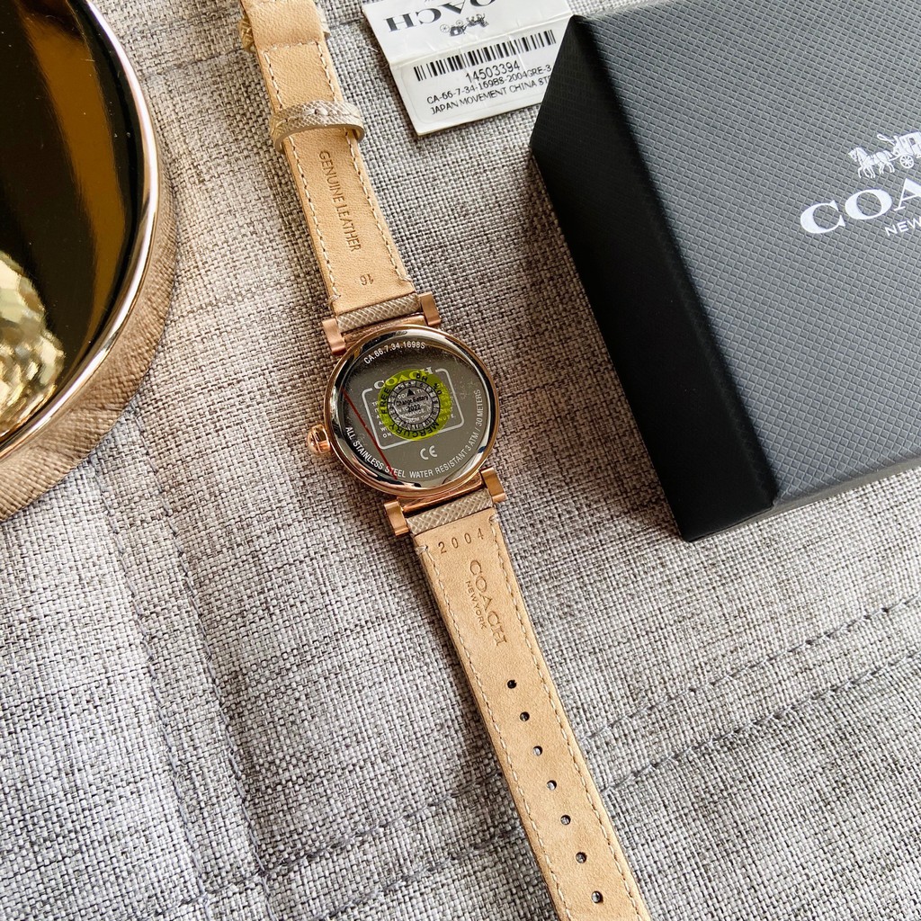 สด-ผ่อน-นาฬิกา-สายหนังสีเบจ-ตัวเรือน-สีโรสโกล์ด-14503394-coach-womens-madison-rose-gold-tone-beige-leather-watch