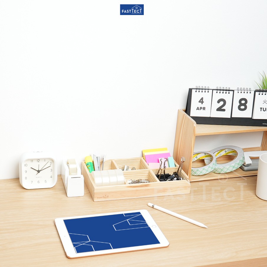 fasttect-ถาดเอนกประสงค์-ไม้สน-1-ช่อง-ขนาดใหญ่-เครื่องเขียน-อุปกรณ์เครื่องเขียน-ถาดใส่เอกสาร-ถาด-จัดระเบียบ-บนโต๊ะ