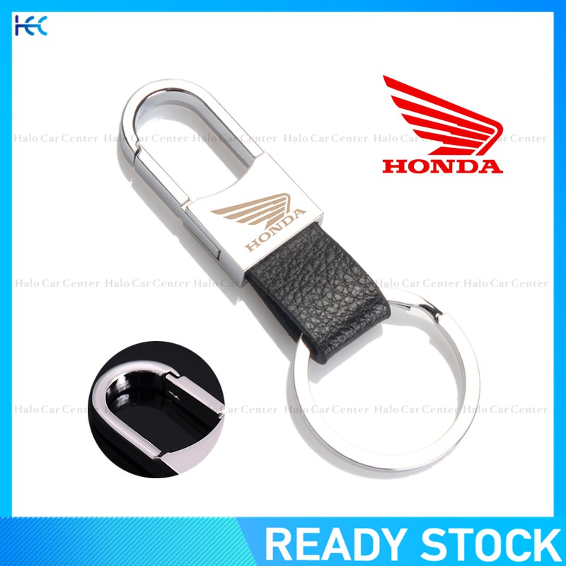 ภาพหน้าปกสินค้าLeather Strap Keyring Motorcycle Keychain Car keychain for Honda Motor