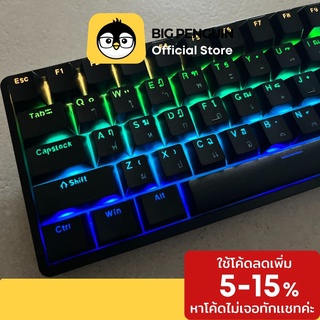 สินค้า Keycap ไทยไฟลอด 104 ปุ่ม  สีดำ คีย์แคปไทยไฟลอด Keycap Thai ไฟลอด Mechanical Keyboard