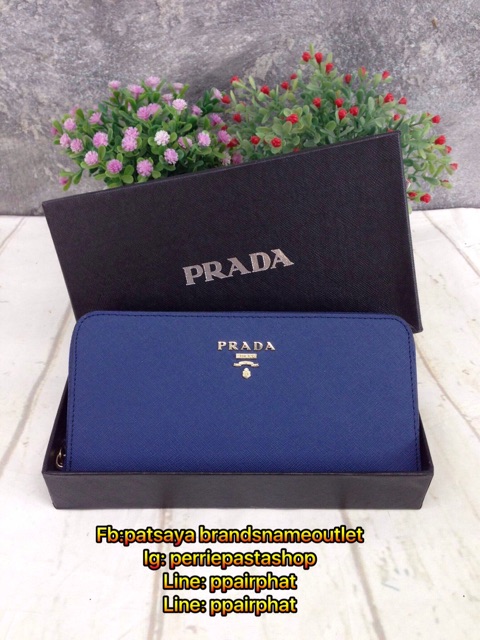 prada-wallet-safiano-กระเป๋าสตางค์ซิปรอบ-หนังsafiano
