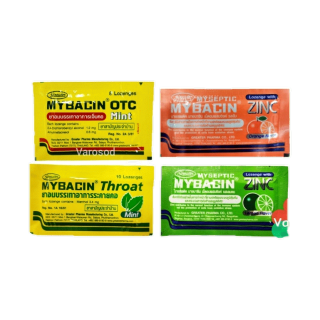 โปรโมชั่น : มายบาซิน Mybacin Zinc เม็ดอม มายเซพติค ผสมซิงค์ รสส้ม มะนาว มิ้นท์ 10 เม็ด