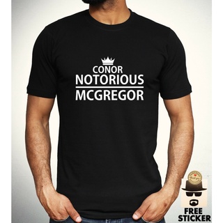 เสื้อผ้าผชเสื้อยืดแขนสั้น คอกลม พิมพ์ลาย conor mcgregor notorious สําหรับผู้ชาย ไซซ์ xs - 3xlS-5XL