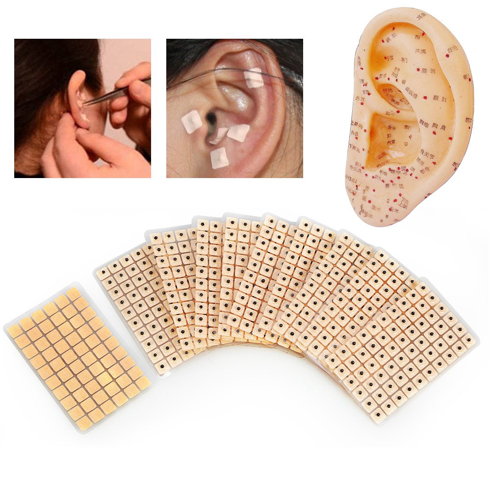 ภาพหน้าปกสินค้า600Pcs Press Seeds Ear Bean Acupuncture Vaccaria Acupoint Plaster Tool Disposable Massage
