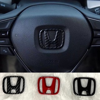 ครอบ logo Honda CITY Civic CRV Accord HRV Jazz คาร์บอนเคฟล่า/ดำเงา/แดง