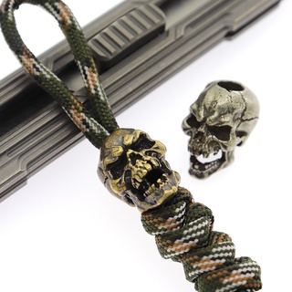 CNEDC Outdoors DIY Brass Open Mouth Skull Knife Beads Lanyard Pendant Keyrings Accessories