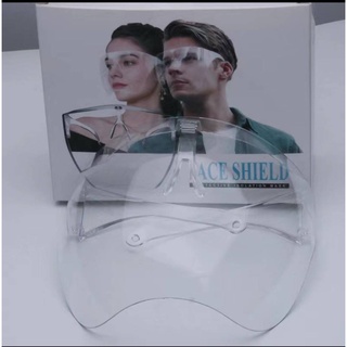 Face shield เฟสชิว หน้ากากคลุมหน้า ช่วยป้องกันละอองฝอย หน้ากากใส หน้ากากกันน้ำลาย แบบติดกับแว่น Face Sheild