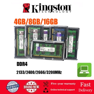 【พร้อมส่ง】Kingston แรมหน่วยความจําโน้ตบุ๊ก 4GB 8GB 16GB DDR4 SODIMM 2133 2400 2666 3200MHz 260Pin 1.2V PC4-17000 19200 12800 21300 25600 สําหรับแล็ปท็อป