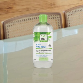 SO’BiO étic Organic Aloe Vera Purifying Micellar Water 500 ml. โซ ไบโอ อีติค เพียวริฟายอิ้ง ไมเซลล่า วอเตอร์ (โทนเนอร์)